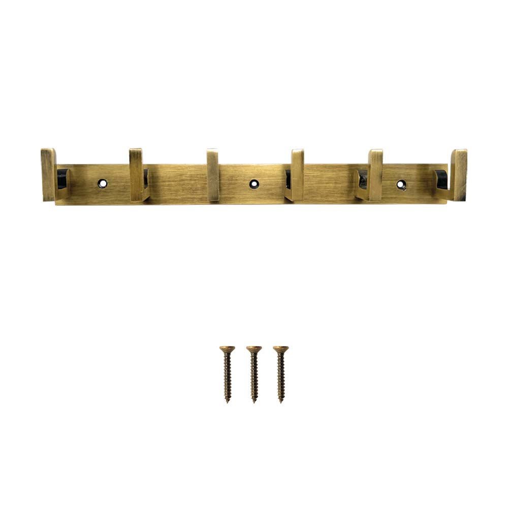 Antique Brass 6 Pin Wall Hook